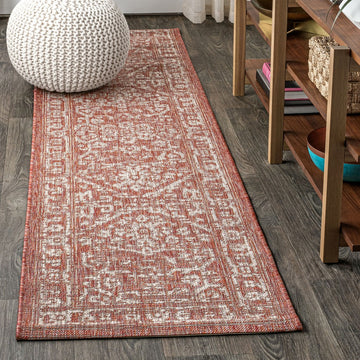 Malta Bohemian Medallion Textured Weave Indoor/outdoor Runner Rug